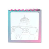 Spiraalgebonden waterkleurboek roze Hadieth Studio voor creatief kleuren plezier